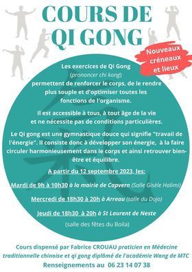 Cours de Qi Gong à partir du 13 septembre à Arreau | Vallées d'Aure & Louron - Pyrénées | Scoop.it