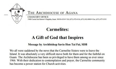 Archbishop Hon apologizes to Carmelite Sisters - KUAM.com | Apollyon | Scoop.it