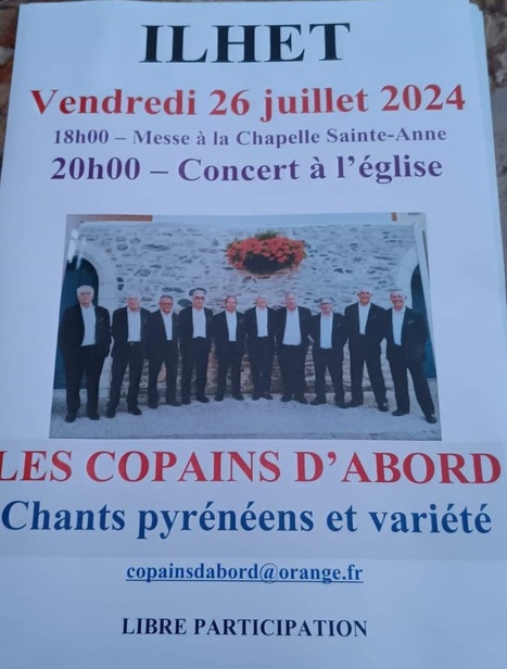 Concert Les copains d'abord, le 26 juillet à Ilhet | Vallées d'Aure & Louron - Pyrénées | Scoop.it