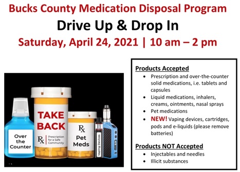 National Prescription Drug Take Back Day: April 24, 2021, 100 Municipal Dr, Newtown, 10am - 2pm | Newtown News of Interest | Scoop.it