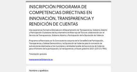 INSCRIPCIÓN PROGRAMA DE COMPETENCIAS DIRECTIVAS EN INNOVACIÓN, TRANSPARENCIA Y RENDICIÓN DE CUENTAS | Evaluación de Políticas Públicas - Actualidad y noticias | Scoop.it