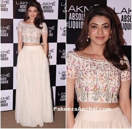 Kajal Agarwal in Anita Dongre @ Lakme Fashion Week 2017, #ActressInCreamDresses, #ActressInTops, #BollywoodActress, #BollywoodDesignerDresses, #CelebrityDresses, #CropTop, #DesignerWear, #IndianFas... | Indian Fashion Updates | Scoop.it