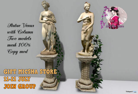 Venus Statue July 2024 Group Gift by MICSHA | Teleport Hub - Second Life Freebies | Teleport Hub | Scoop.it