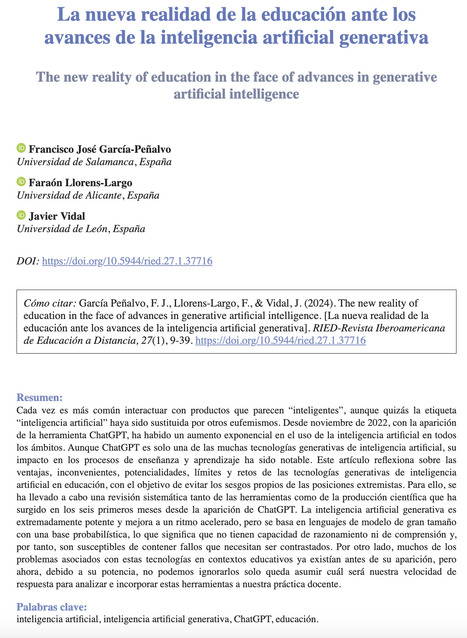 La nueva realidad de la educación ante los avances de la inteligencia artificial generativa | Educación a Distancia y TIC | Scoop.it