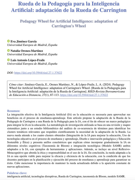 Rueda de la Pedagogía para la inteligencia artificial: adaptación de la Rueda de Carrington | Educación a Distancia y TIC | Scoop.it