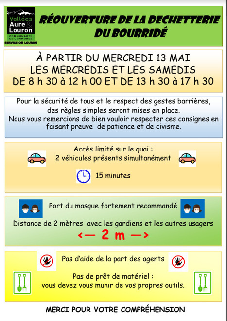 La Déchetterie de Bordères-Louron rouvre à compter du 13 mai | Vallées d'Aure & Louron - Pyrénées | Scoop.it