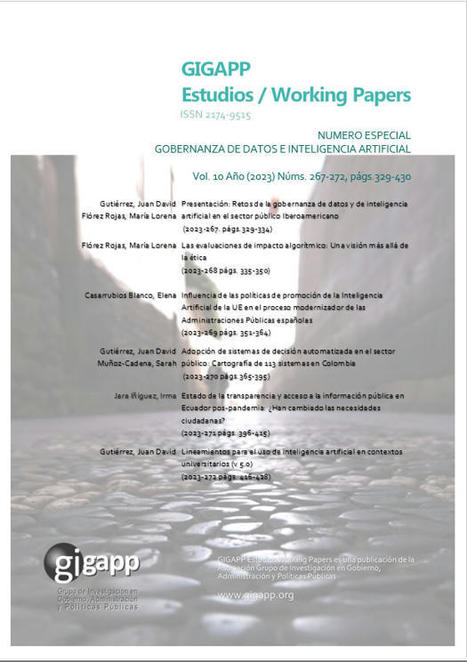 Vol. 10 Núm. 267-272 (2023): Número Especial Gobernanza de datos e inteligencia artificial	| GIGAPP Estudios Working Papers | Evaluación de Políticas Públicas - Actualidad y noticias | Scoop.it