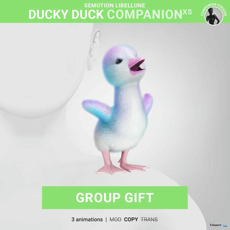 Ducky Duck XS Companion July 2024 Group Gift by SEmotion Libellune | Teleport Hub - Second Life Freebies | Second Life Freebies | Scoop.it