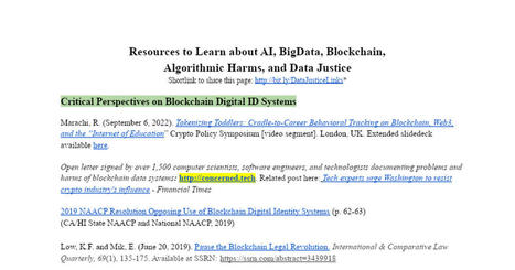 Resources to Learn about AI Hype, AI Harms, BigData, Blockchain Harms, and Data Justice  | Educational Psychology & Emerging Technologies: Critical Perspectives and Updates | Scoop.it