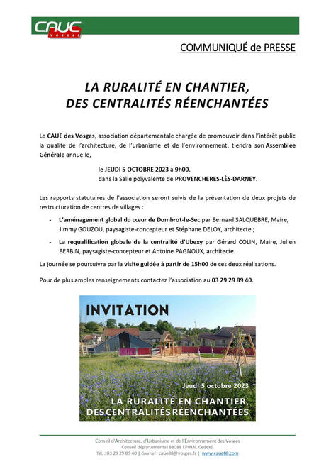 Le CAUE des Vosges en Assemblée Générale Annuelle | Remiremont Info | La SELECTION du Web | CAUE des Vosges - www.caue88.com | Scoop.it