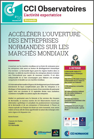 Publication CCI Normandie - CCI Observatoires n°10 L'activité exportatrice - accélerer l'ouverture des entreprises normandes sur les marchés mondiaux | Veille territoriale AURH | Scoop.it