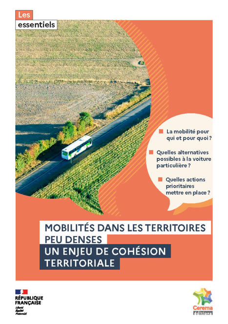 Mobilités dans les territoires peu denses. Un enjeu de cohésion territoriale - Cerema | Développement économique en milieu rural | Scoop.it