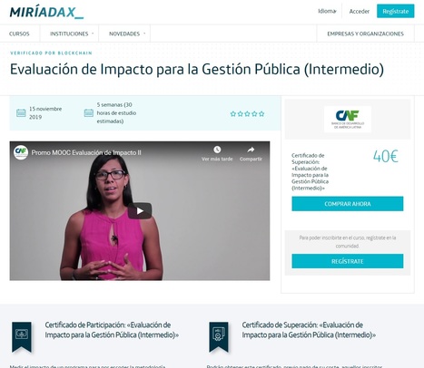 CAF, curso abierto en línea: Evaluación de Impacto para la Gestión Pública (Intermedio) | Evaluación de Políticas Públicas - Actualidad y noticias | Scoop.it