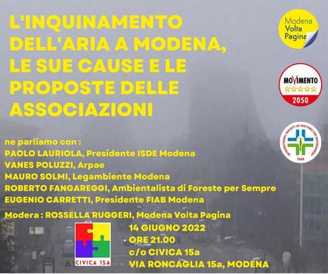 Modena - Civica 15a invita le Associazioni e tutti i cittadini a cui sta a cuore l'ambiente... | Medici per l'ambiente - A cura di ISDE Modena in collaborazione con "Marketing sociale". Newsletter N°34 | Scoop.it