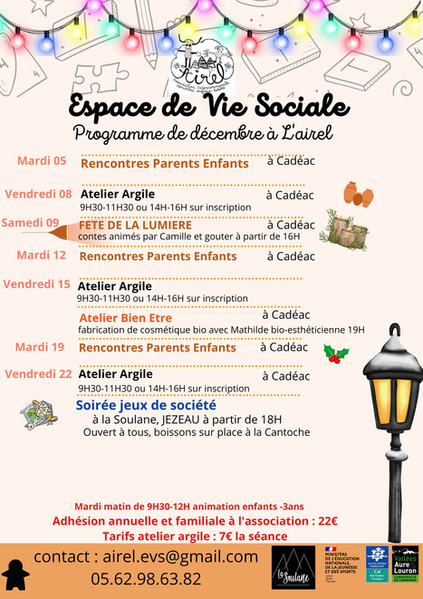 Programme de l'Espace de Vie Sociale de l'AIREL pour décembre | Vallées d'Aure & Louron - Pyrénées | Scoop.it