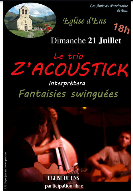 Le Trio Z'Acoustick à Ens le 21 juillet | Vallées d'Aure & Louron - Pyrénées | Scoop.it