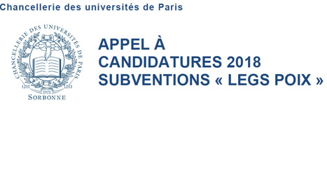APPEL À CANDIDATURES 2018 SUBVENTIONS « LEGS POIX » | Life Sciences Université Paris-Saclay | Scoop.it