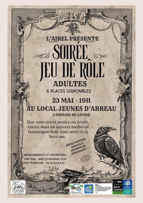 Soirée Jeu de rôle le 23 mai à Arreau | Vallées d'Aure & Louron - Pyrénées | Scoop.it