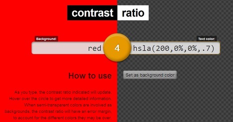 Contrast Ratio: Easily calculate color contrast ratios. Passing WCAG was never this easy! | color | Scoop.it