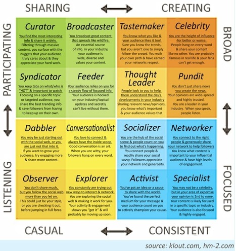 What Kind of Online Influencer Are You? The Klout Influence Matrix | Internet Marketing Strategy 2.0 | Scoop.it
