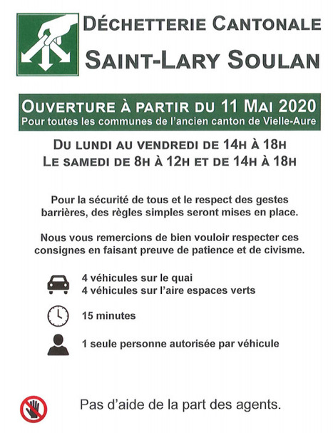 Ouverture de la déchetterie de Saint-Lary à partir du 11 mai | Vallées d'Aure & Louron - Pyrénées | Scoop.it