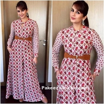 Huma Qureshi in Ritu Kumar Printed Jumpsuit, #ActressInJumpsuits, #BollywoodActress, #BollywoodDesignerDresses, #CelebrityDresses, #DesignerWear, #FlaredPants, #FloralDresses, #HumaQureshi, #Indian... | Indian Fashion Updates | Scoop.it