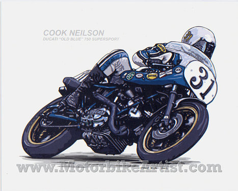 Ducati Art | Cook Neilson 31 Ducati Old Blue 750SS motorcycle | ernyoung | Ductalk: What's Up In The World Of Ducati | Scoop.it