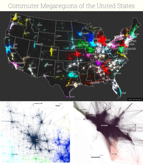 America's 'Megaregions' using Commuter Data | Veille territoriale AURH | Scoop.it