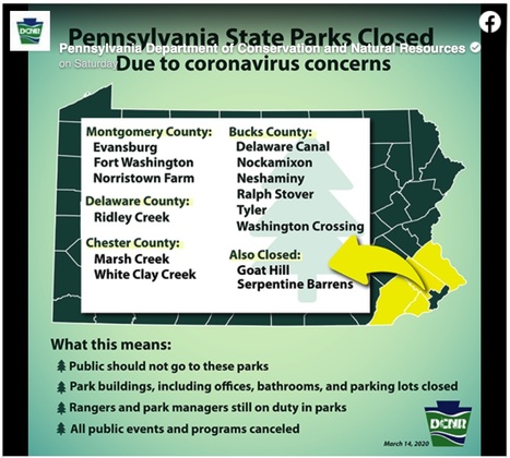 Bucks Co. State Parks To Close For 2 Weeks Due To Coronavirus; All Parks Events Canceled Until April 30 | Newtown News of Interest | Scoop.it