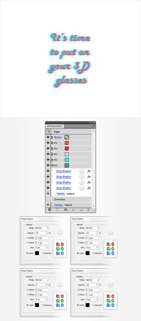 How to Create an Anaglyphic Text Effect in Adobe Illustrator | Vectortuts+ | Drawing and Painting Tutorials | Scoop.it