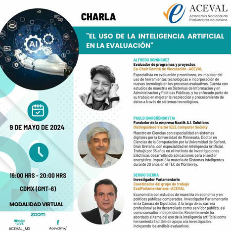 ACEVAL Academia Nacional de Evaluadores de México on LinkedIn, te invita a la Charla " El uso de la Inteligencia Artificial en la Evaluación" | Evaluación de Políticas Públicas - Actualidad y noticias | Scoop.it