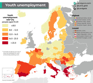 Le chômage des 15-29 ans en Europe | Veille territoriale AURH | Scoop.it